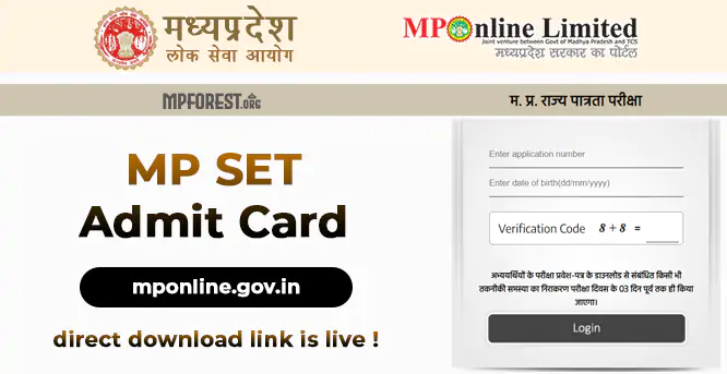 MP SET Admit Card 2023